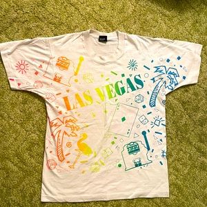 Vintage Neon-Colored Las Vegas Tourist T-shirt Size Large